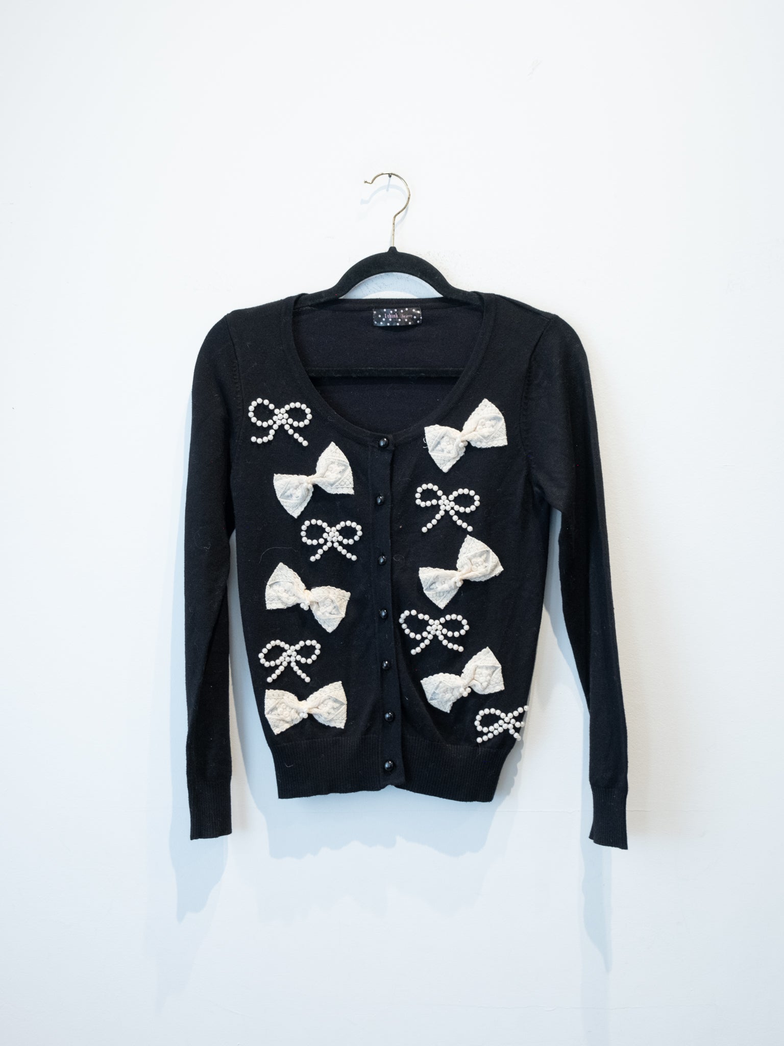 Black Cardigan with Bows