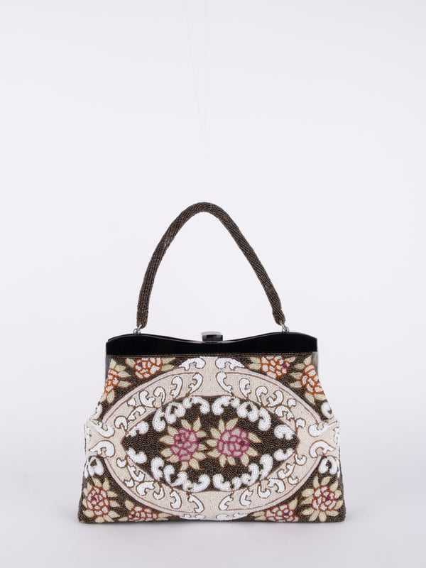 Vintage Floral Beaded Handbag