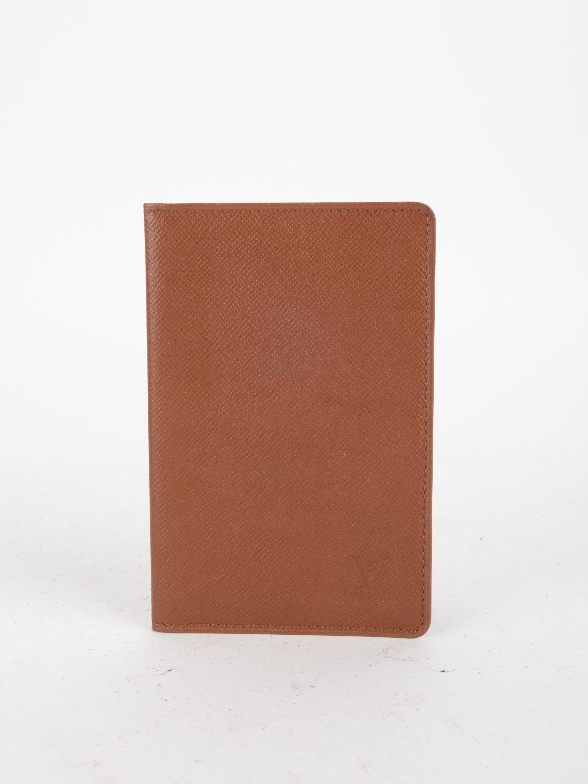 LOUIS VUITTON Leather Passport Holder Brown