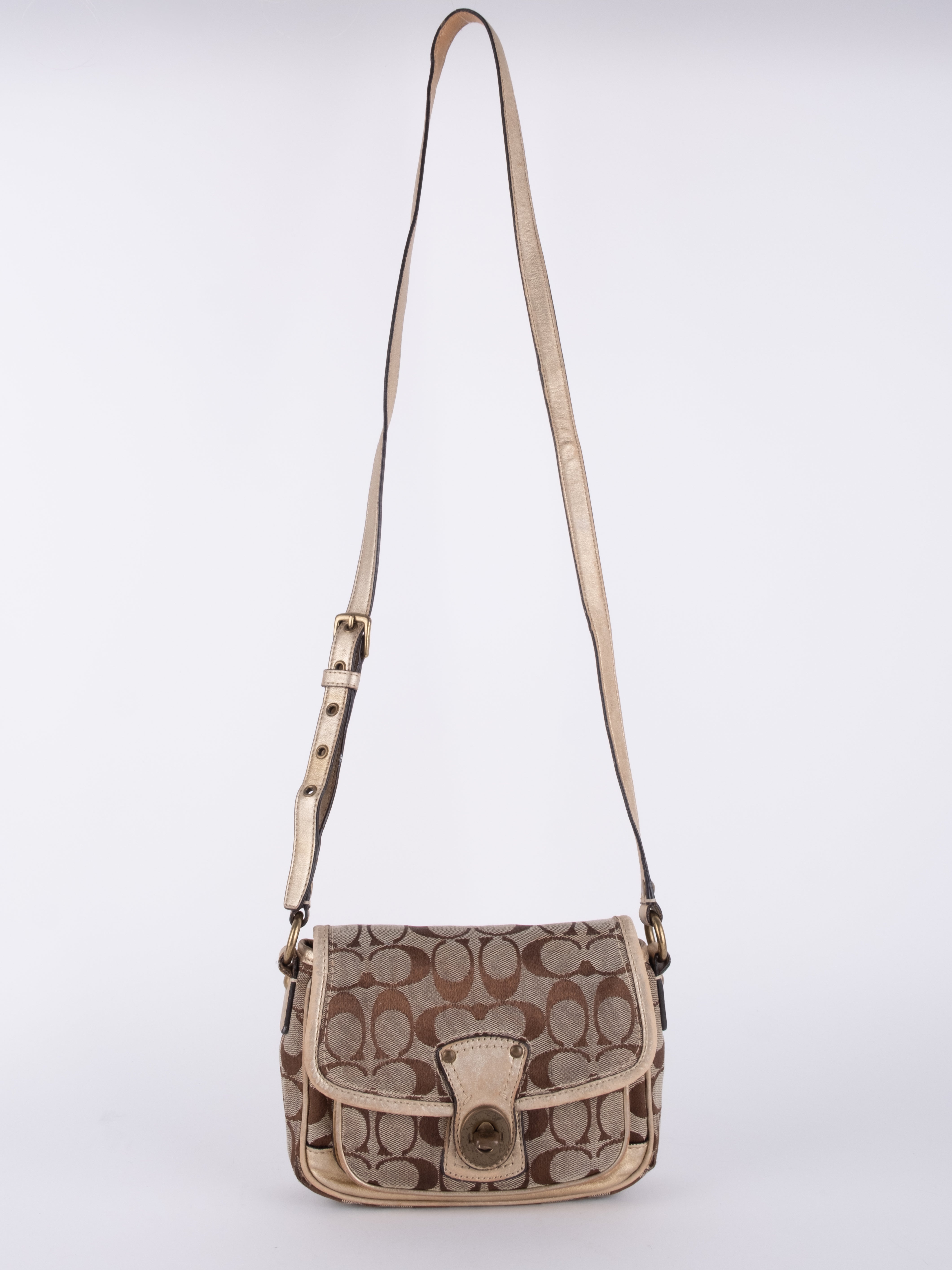 Coach Signature Canvas Crossbody Bag Beige