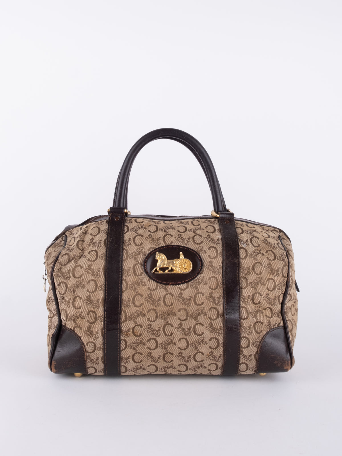 Celine Vintage Macadam Boston Handbag סופר וינטג׳