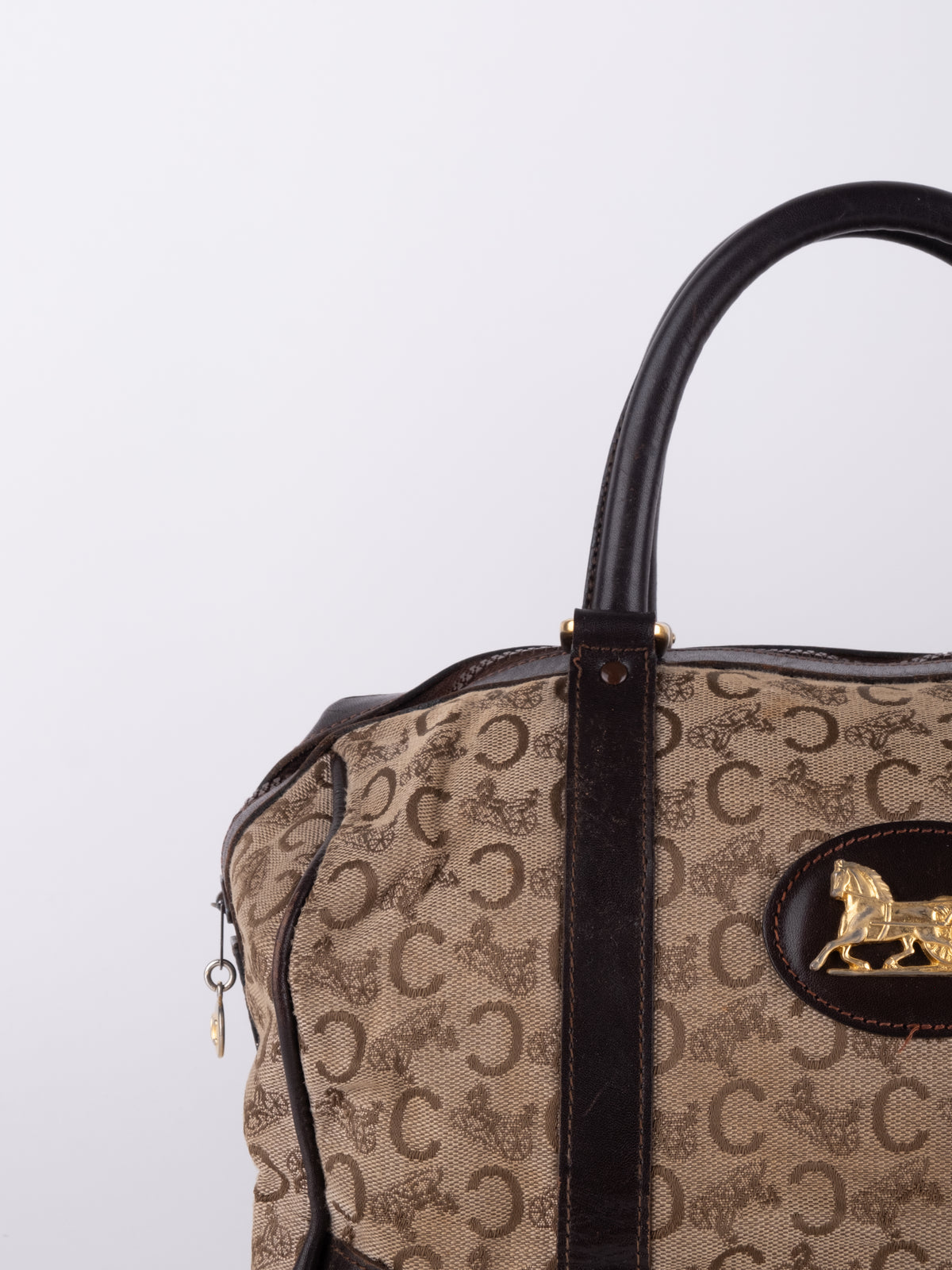 Celine Vintage Macadam Boston Handbag סופר וינטג׳