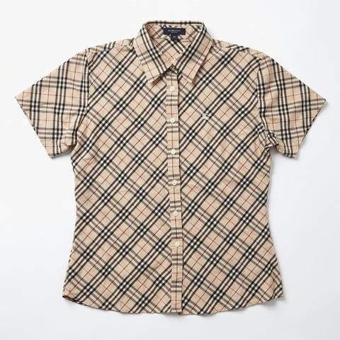 Burberry Vintage Beige Check Short Sleeve Shirt