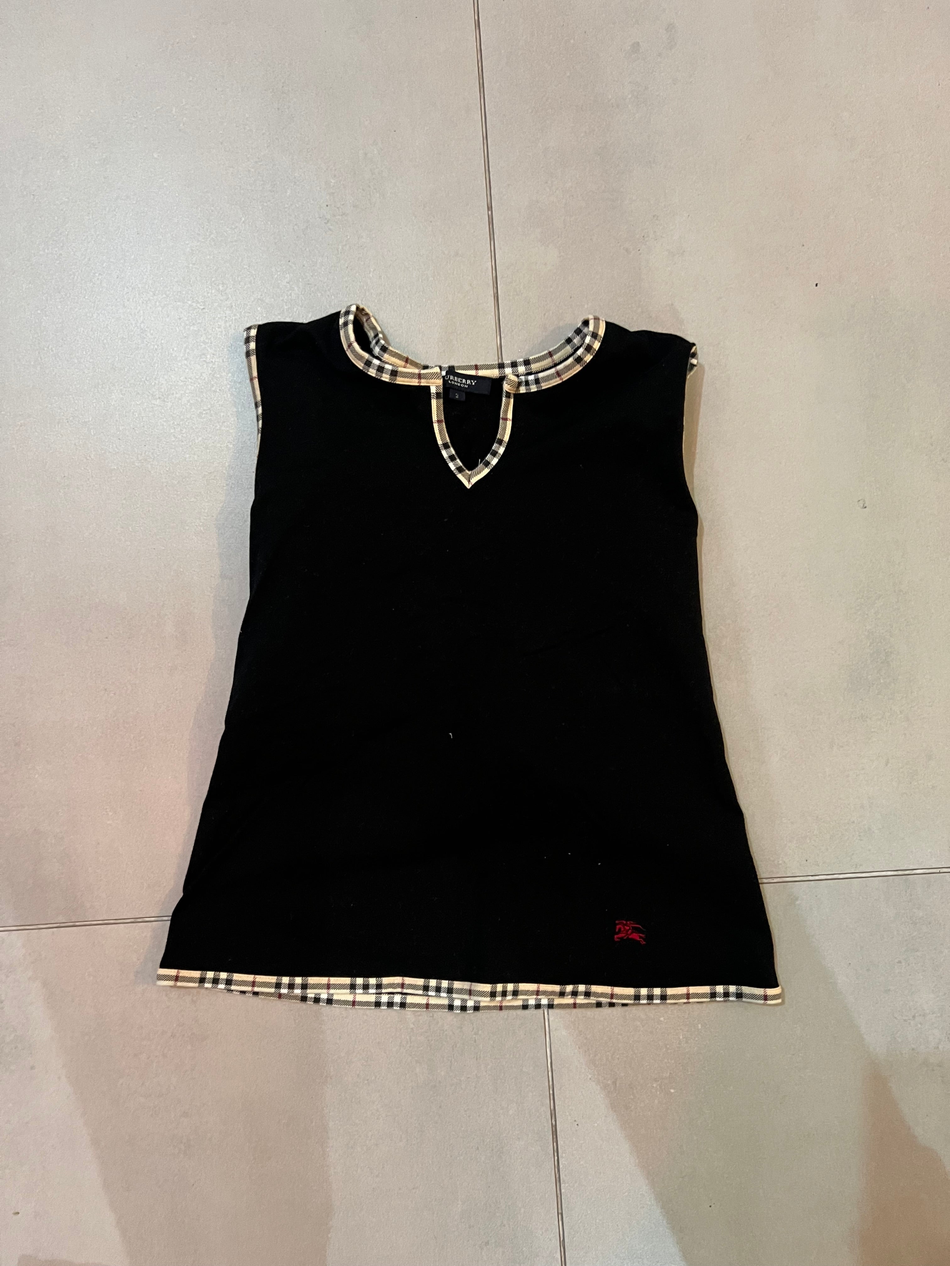 BURBERRY Sleeveless Top Black Check