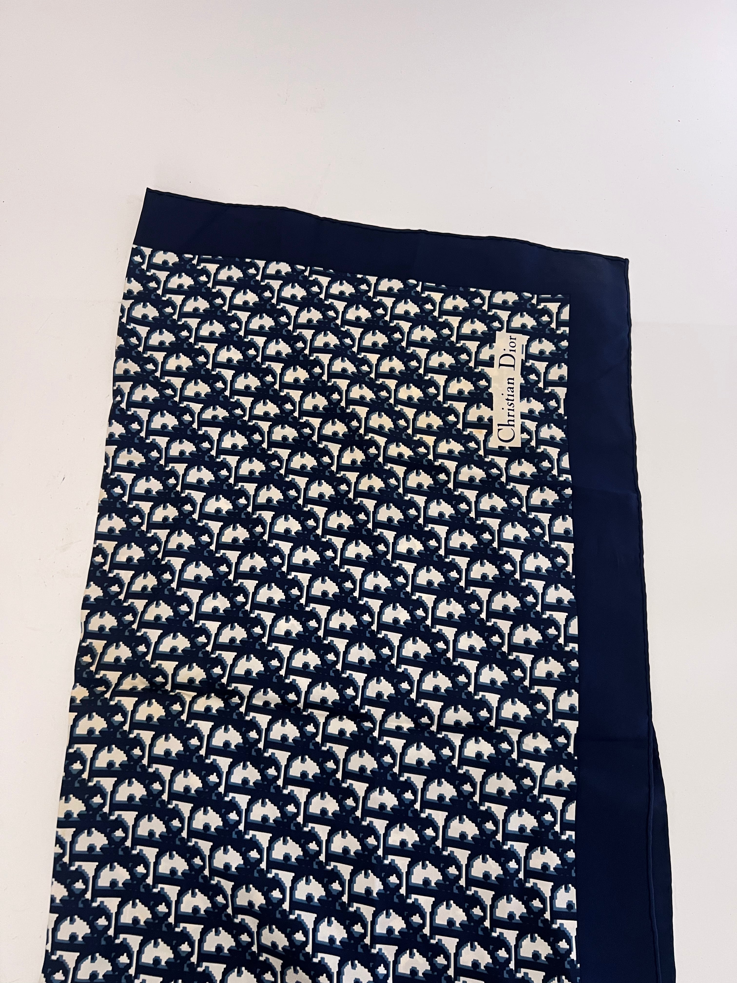 Blue Monogram Scarf נדיר במיוחד