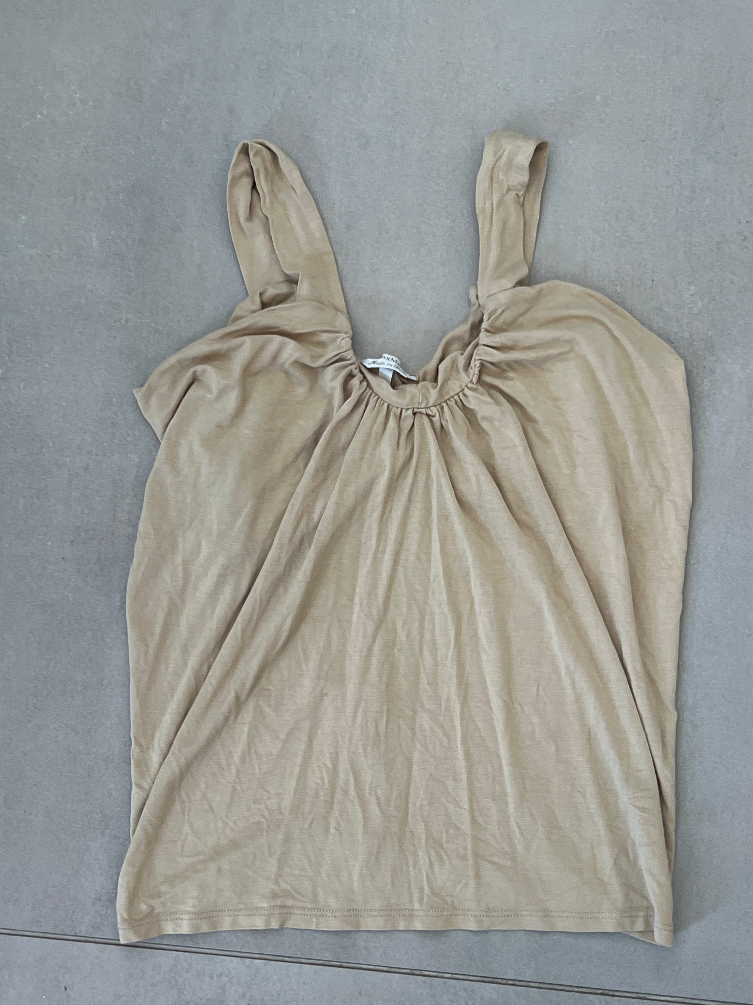 Max Mara Beige Draped Tank Top