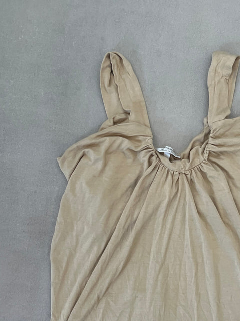 Max Mara Beige Draped Tank Top