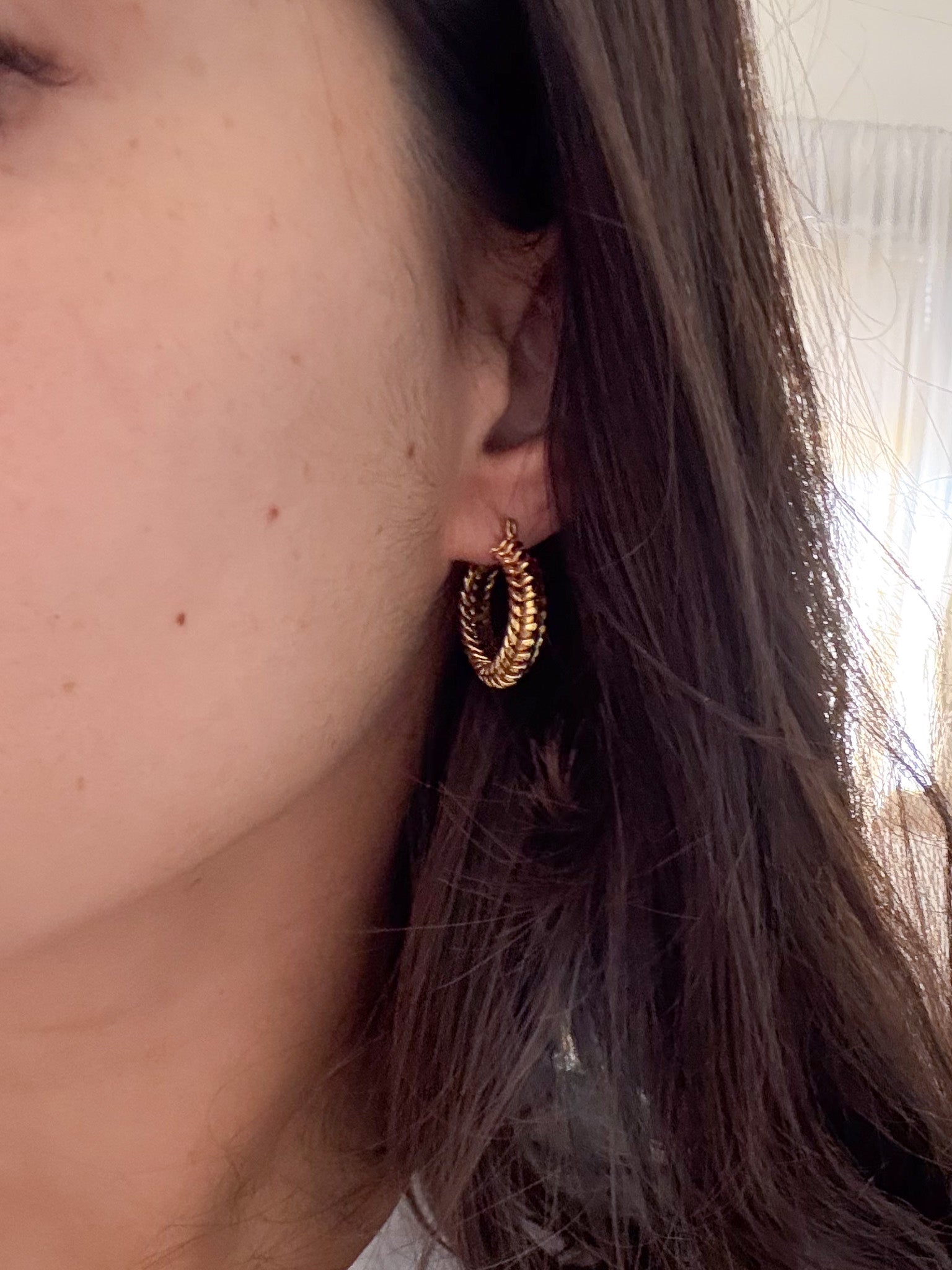 Vintage Gold-Tone Hoop Earrings