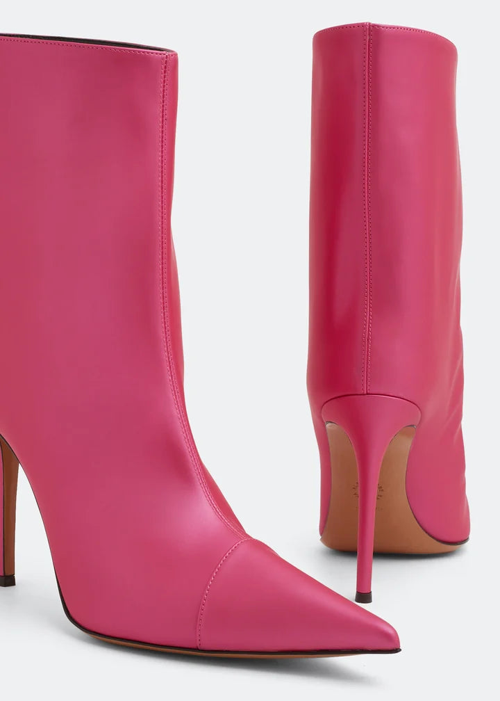 ALEXANDRE VAUTHIER Leather Mid Calf Boots Pink 37