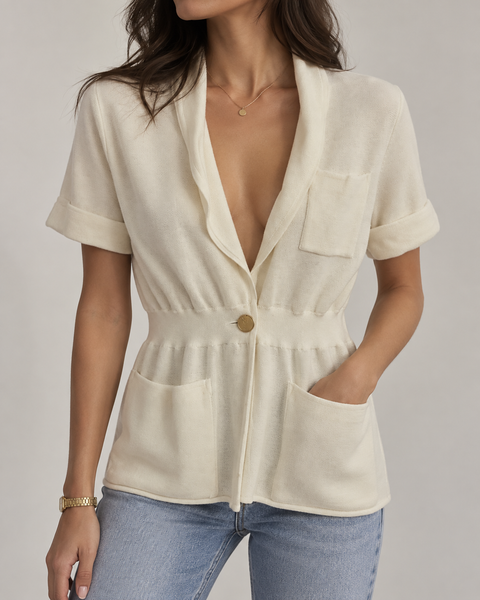 Yves Saint Laurent Vintage Ivory Short Sleeve Jacket