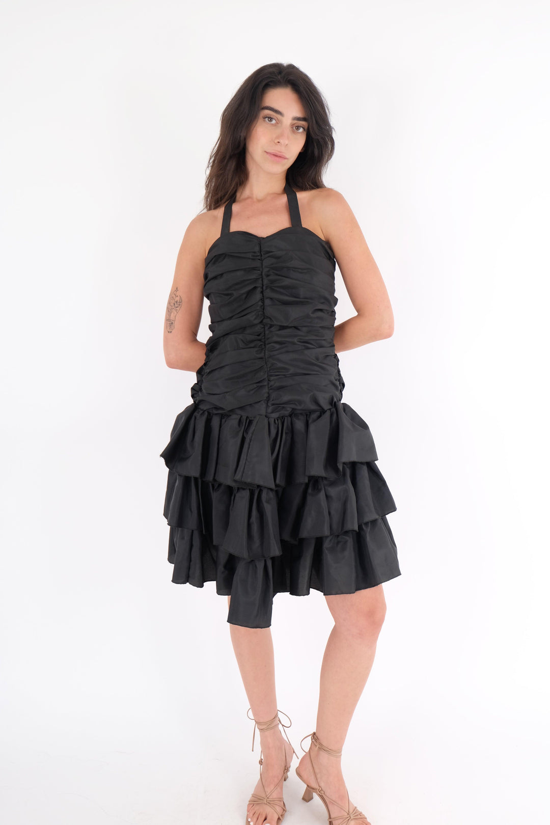 שמלה שחורה פפילון קשירה - Volver