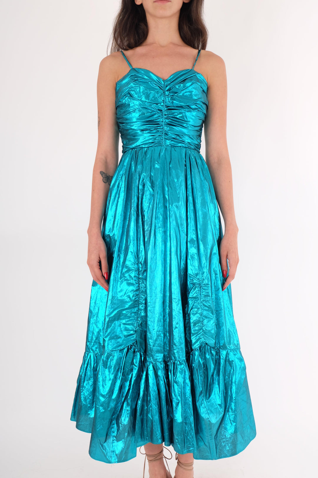 שמלה ארוכה כחולה מבריקה - Volver