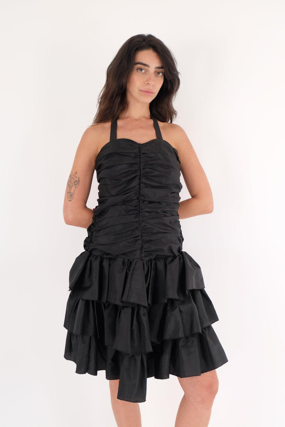 שמלה שחורה פפילון קשירה - Volver